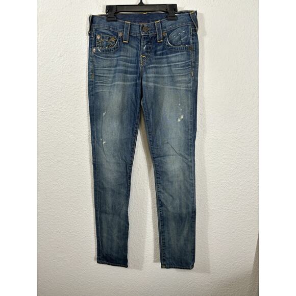 True Religion Denim - True Religion Jeans Size 24 Denim Brianna Cotton Blue Low Rise Distressed